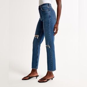 Abercrombie and Fitch Curve Love Ankle Straight distressed short